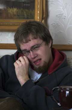 John making a face.